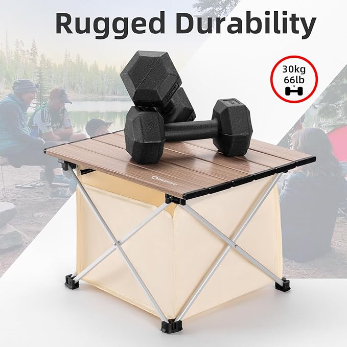 Portable Camping Table Folding Beach Table Ultralight Aluminum Camp Table with Storage Bag for Beach Hiking Backpacking Fishing Picnic Small Size
