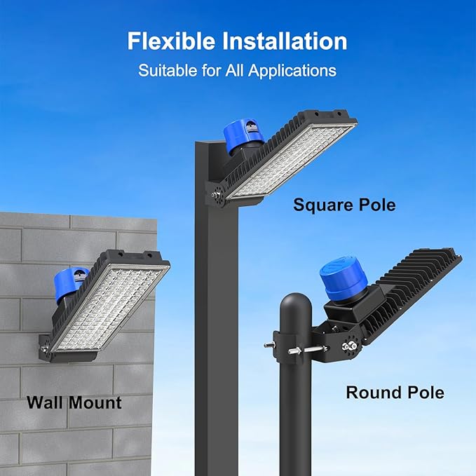 Kekeou 100W LED Flood Light with Photocell Sensor 14000LM Parking Lot Light 6500K Dusk to Dawn Barn Lights IP67 Waterproof Security Lights with Remote Control for Yard Garden