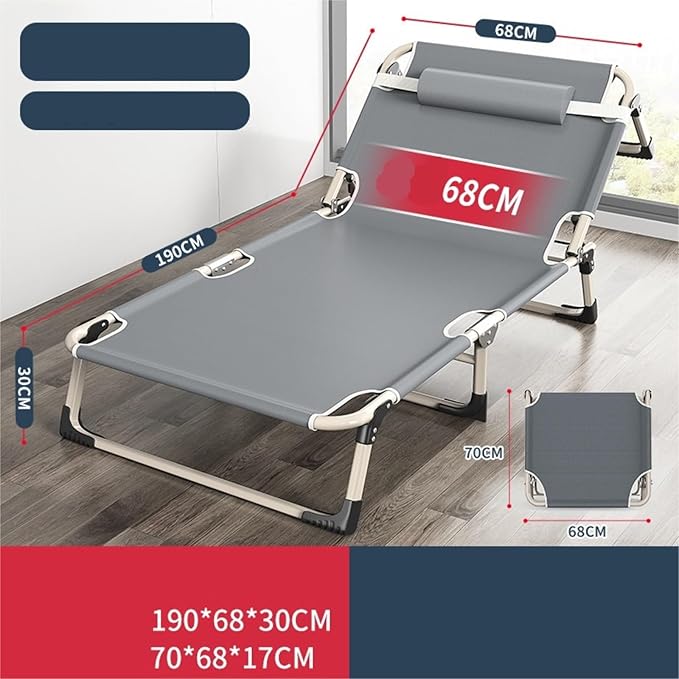 Folding Bed Office Lunch Break Folding Sheet Single Bed Home Simple Lunch Break Bed Outdoor Multi Functional Rest Leisure Bed for Outdoor Travel Home Office