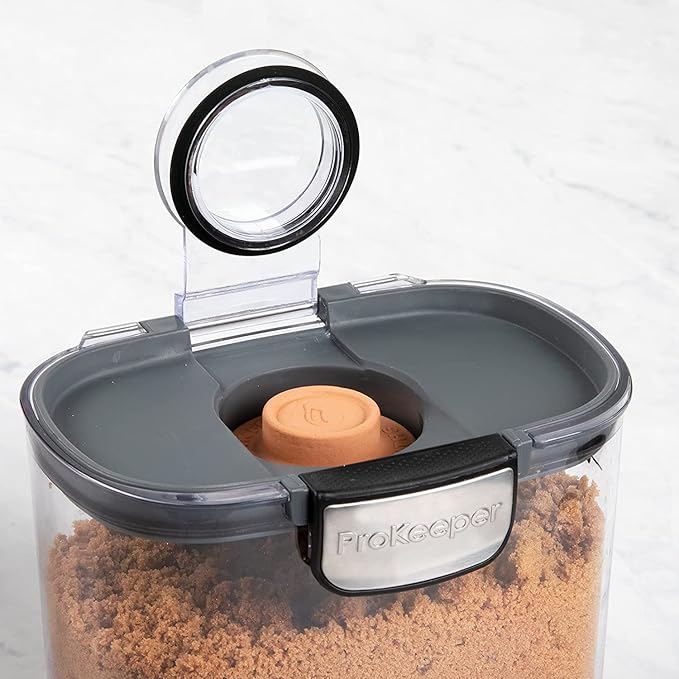 Progressive International ProKeeper+ Clear Plastic Airtight Food Baker's Kitchen Storage Organization Container Canister Set with Magnetic Accessories 2- Piece Set (Powdered &amp Brown Sugar 1.4-Qua