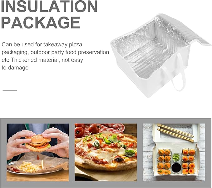 Hemoton Food Bag 16.14X16.14X8.66In Insulated Heat Preservation Tote for Takeout Pizza Outdoor Party Portable Food Storage Bag