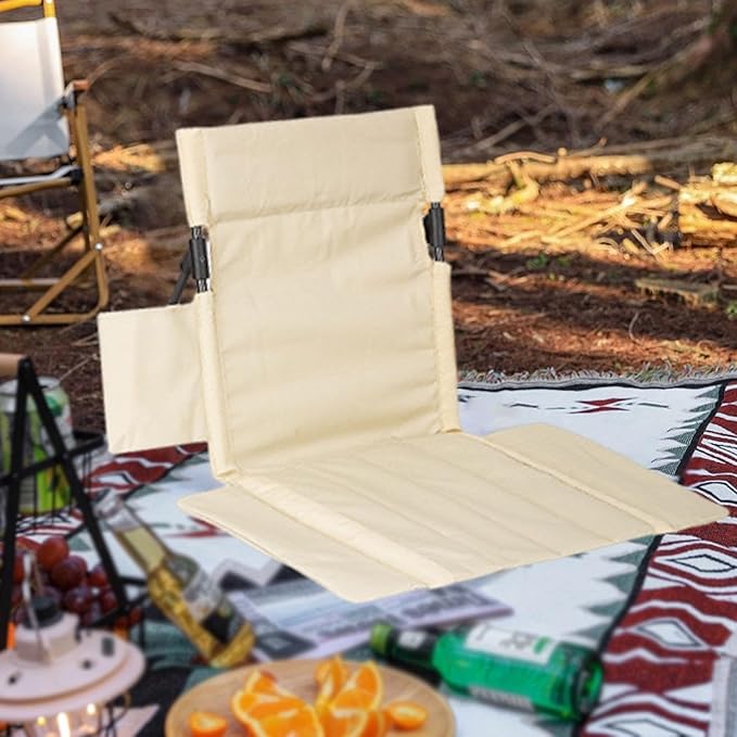 Outdoor Camping Backrest Padded Cushion Pad with Carry Bag Floor Backrest Chair for Trekking