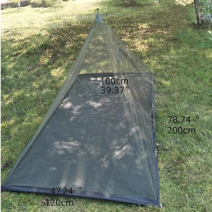 Mesh Tent for Backpacking and Camping Water Resistant Oxford Floor No-Trekker Pole Tent Netting Tent Breeze Mesh Inner Tent Ultralight 1 Person Summer Tent