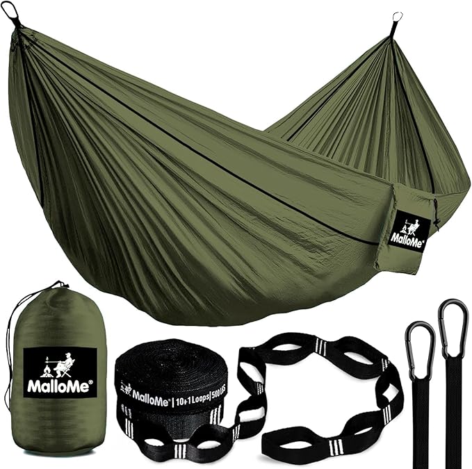 MalloMe Camping Hammock for Adults &amp Kids - Portable Hammocks for Outside - Hamacas para Adultos Outdoor Single &amp Double Two 2 Person Hammock - Hamaca/Hamacs/Amacas Heavy Duty Tree Travel Hamo
