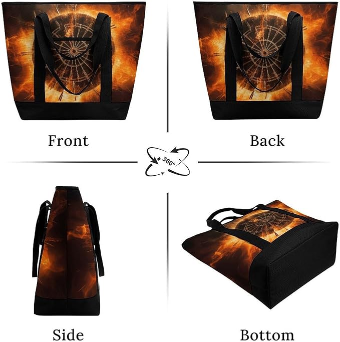 Insulated Shopping BagLarge Reusable Cooler Bags Dart Board Printed Foldable Shopping BagTravel Waterproof Shoulder Bag