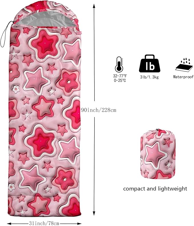 Print sleeping bagsleeping bagsOutdoor Camping Sleeping BagSuitable For Children Boys And Girls PortableWaterproofCompact And LightweightGreat For Outdoor CampingBackpacking And Hiking