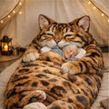 Cat Sleeping Bag for Human | Fluff-y Cat Sleeping Bag for Adults | Adorable Cats Envelope SleepingBags | Washable Warm Blanket for Camping Travel Sleepovers Home Lounging