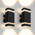 KOSTA Dusk to Dawn Outdoor Lighting 3000K LED Square Outdoor Wall Light Waterproof Exterior Lighting Fixtures for House Porch Patio and Garage2 Packs