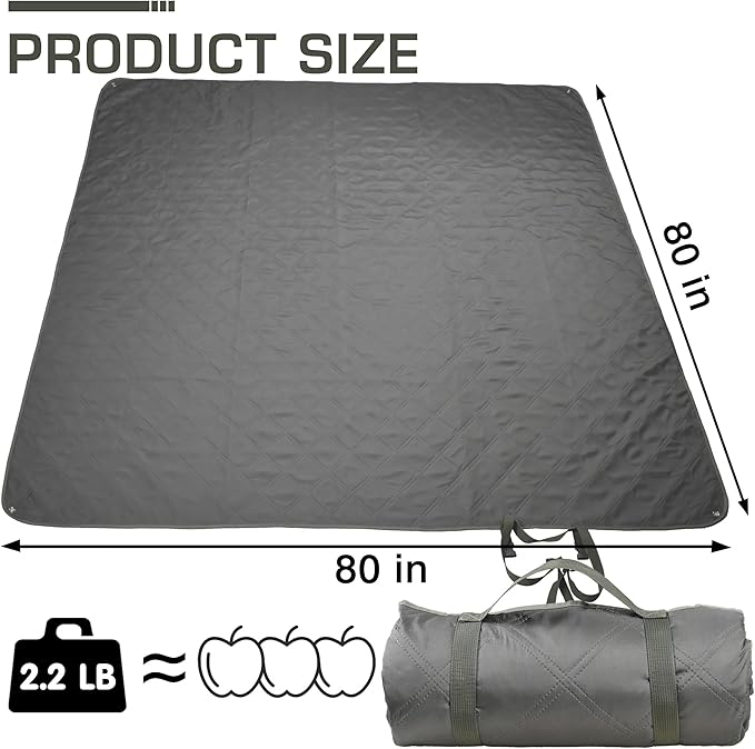 Waterproof Picnic Blanket 80 * 80 in Portable with Carry Strap for Beach Mat or Family Outdoor Camping Party Park Blanket for Grass Park Hiking Travel