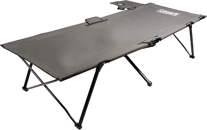 Coleman Pack-Away Big ‘n Tall Camping Cot with Removable Side Table Extra Wide Cot Fits Adults up to 6ft 6in or 300lbs Carry Bag Included