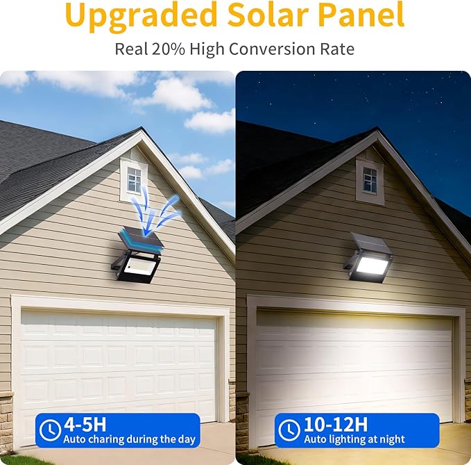 Solar Lights Outdoor Motion Sensor Lights107 LEDs Security Flood Lights Outdoor Waterproof IP66Dusk to Dawn Solar Powered Wall Lights for OutsidePatioBarn Yard GarageCool White2-Pack