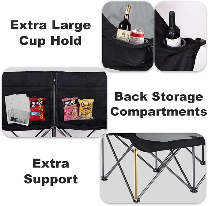 Double Camping Chair &amp 2 Pack Oversized Camping Chair