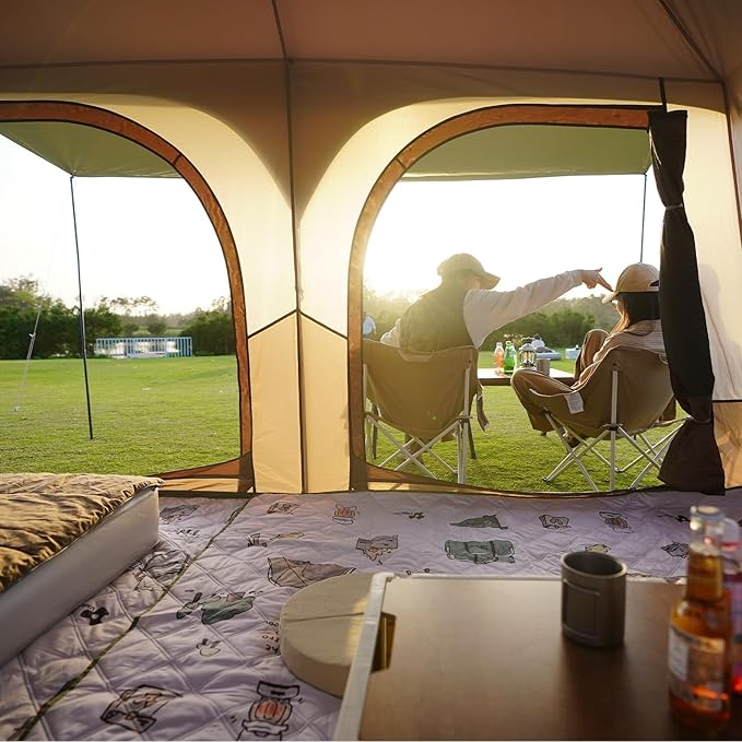 Vidalido Tents3-4 Person Camping Tent with Extended VestibuleWeather Resistant Family Tents with Breathable Mesh WindowsEasy Install Waterproof Outdoor Tent for Backpacking and Camping Hiking