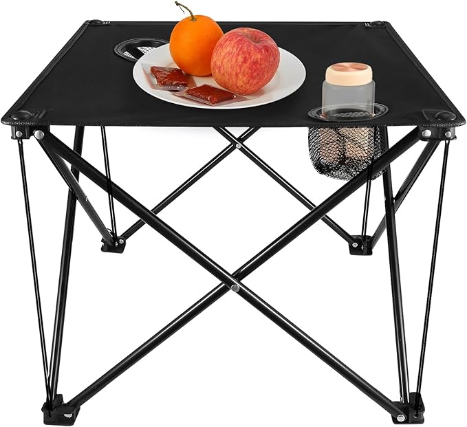 KOCASO Compact Folding Table Lightweight Outdoor Desk with Cup Holder &amp Carry Bag for Camping Travel Picnic