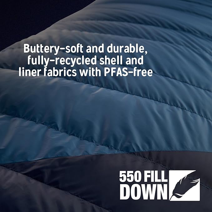 Kelty Cosmic 20 Down Mummy Sleeping Bag for Backpacking Campers 550 Fill Power Recycled Fabrics with PFAS-Free DWR Designed in Sunny Colorado