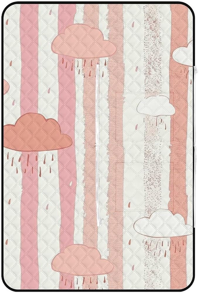 Zipper Cloud and Rain Pattern Style Picnic Mat Suitable for Travel Camping Park Or Home Use
