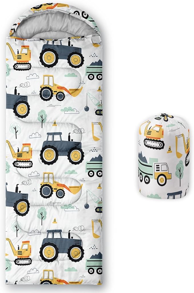 Kids Sleeping Bag for Boys GirlsCute Puppy Print-Lightweight Warm Portable Outdoor Indoor-Waterproof Cold Weather Resistant Sleeping Bag for Camping Hiking