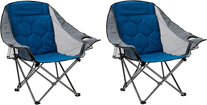 SUNNYFEEL Oversized Folding Camping Chair Portable Chairs for Outdoor Patio Garden Lawn Padded Sofa for Adults (2 Pack)