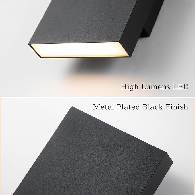 Modern Outdoor Wall Light Black Up and Down Lights Outdoor 10 LED Exterior Lighting Fixtures for House Porch Outside Lights for Entryway Front Door Patio Garage (10W 3000K/4500K/6000K)