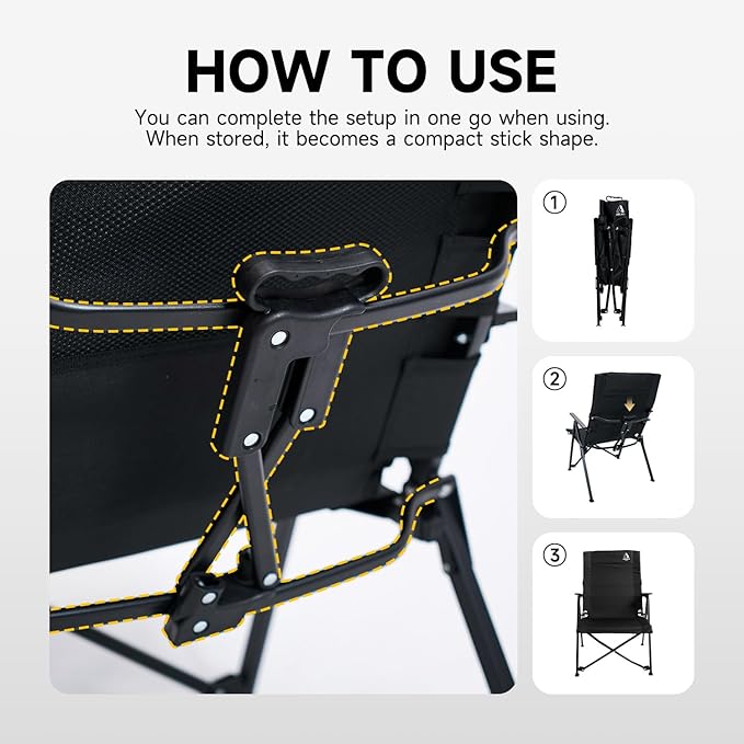 Folding Camping Chair Portable Outdoor Lawn Chairs for Adults Heavy Duty for Beach FishingPicnicConcert Sports Collapsible Camp Chairs
