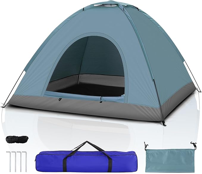 Outvita Camping Tent 4 Person Dome Tents with Rainfly &amp Carrying Bag Waterproof Easy Setup Tent with Mesh Windows for Camping &amp Hiking