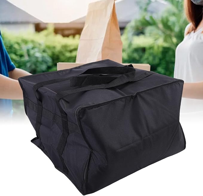 Fabater Insulated Pizza Delivery Bag 600D Oxford Fabric Thermal Pizza Warmer Bag Hot Pizza Carrier Insulated Bags Black 20x20x14 Inches