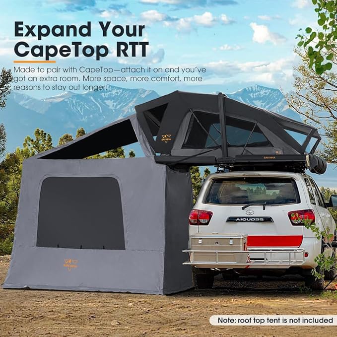 SanHima CapeTop Rooftop Tent Side Annex Room - 82.5 sq ft Spacious Shade Space Weatherproof with Carry Bag