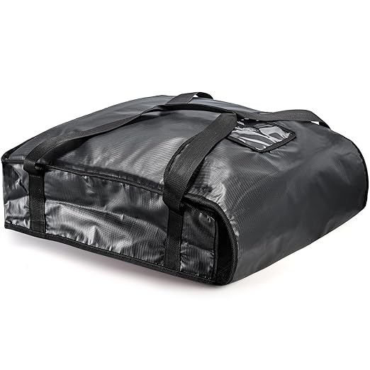 DEAYOU Pizza Bag Insulated Pizza and Food Delivery Bag Professional Thermal Pizza Warmer Bag Hot Pizza Carriers for Transport Catering Moisture Free Heavy Duty 20 x 20 x 5 Black