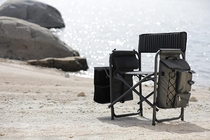NCAA LSU Tigers Fusion Camping Chair with Side Table and Soft Cooler - Beach Chair for Adults - Lawn Chair