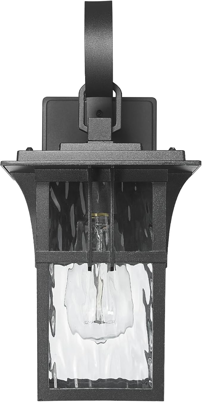 Darkaway Outdoor Wall LightExterior Lighting Fixtures Wall Mount Porch Lights Waterproof Outside Sconce with Water Ripple Glass for Patio Hallway Garage Front Door