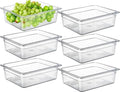 CURTA 6-Pack 1/2 Size 4 Deep NSF Polycarbonate Food Pans | Dishwasher &amp Freezer Safe Clear Container for Prep Tables Buffet Salad Bar Commercial &amp Home Kitchen