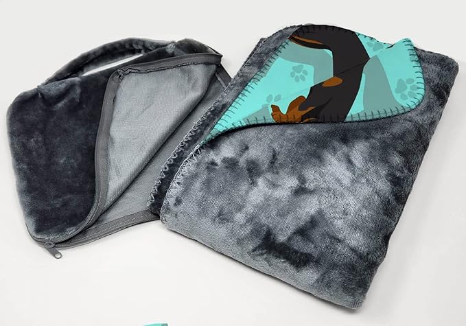 Caroline's Treasures MLM1021TBLT Doberman Pinscher Soft Travel Blanket with Bag Airplane Blanket Indoor Outdoor Camping Blanket for Traveling Picnics Beach Trips Concerts