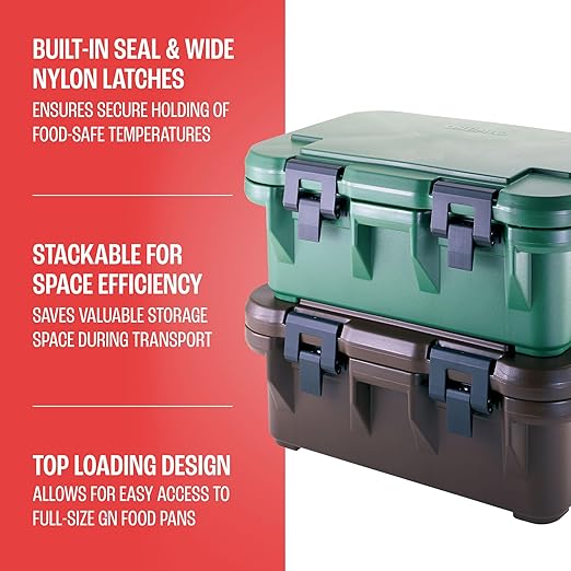 Cambro Insulated Food Pan Carrier - 6 Inch Deep Hotbox and Food Warmer for Catering &amp Transport - Top Load S-Series (Brown)