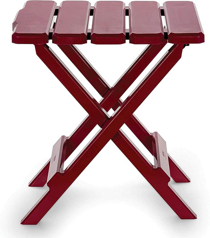 Camco 51684 Red Regular Adirondack Portable Outdoor Folding Side Table Perfect for The Beach Camping Picnics Cookouts and More Weatherproof and Rust Resistant