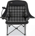 Oversized Camping Chairs for Adults- Heavy Duty Extra Large Lawn ChairFolding Comfy Padded Camp Chair for Outdoor Sports Garden Beach FishingWide&ampThickBlack Plaid