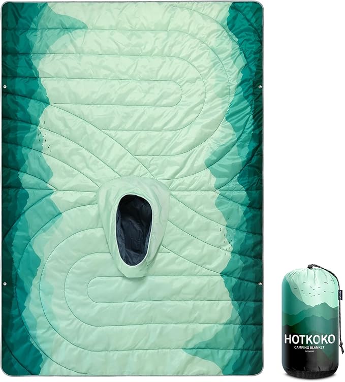 Camping BlanketHoodie Blankets Poncho Outdoor Waterproof Windproof Warm Durable &amp Portable for Stadium Concerts CarTravel Beach Picnic Grass75 * 55 inch