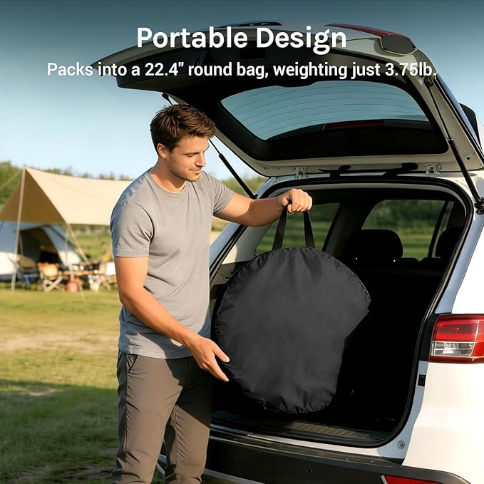 Wolfwise Pop Up Shower Tent Portable Instant Changing Tent with Ventilation Window &amp Carry Bag Privacy Bathroom Toilet for Beach Camping &amp Outdoor Width 47  Height 75  Silver-Coated Fa