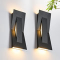 2 Pack LED Outdoor Wall Lights Dimmable 3000K 15 Modern Black Outdoor Wall Sconce ADA Compliant IP65 Waterproof Boat Design Exterior Wall Light for Entrance Hallway Garage Porch