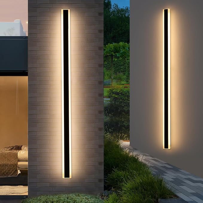 Mikeru 2Pack 71inch Long LED Wall Light Fixtures 3000K Modern Outdoor Lights Exterior for House Ip65 Waterproof Rust Outdoor Light Fixtures Hardwire Wall Mount Exterior Lighting for ShopGarage