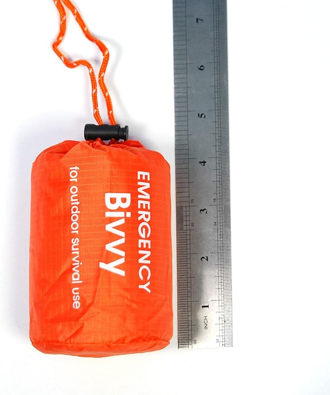 4 Pack Emergency Bag Survival Bivvy Sack with Whistles Lightweight Portable Emergency Supplies for Outdoor Camping Hiking Keep Warm After Earthquakes Hurricanes Disasters