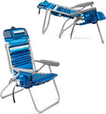 Homevative Backpack Fold-Up Beach Chair 5 Positions Towel bar Cooler Storage Pouch Cup Holder and Phone Pocket