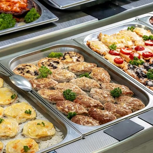 Aplancee Full Size Hotel Pans 2.5 Inch Deep Stainless Steel Food Pan - Anti-Jam 6 Pack Steam Table Pan Set for Catering Buffet Use Kitchen Prep