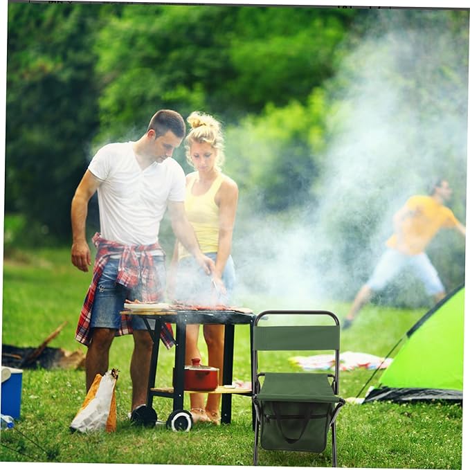 Happyyami Folding Chairs for Outside Multi-use Compact Camping Chair Table Portable Folding Stool Outdoor