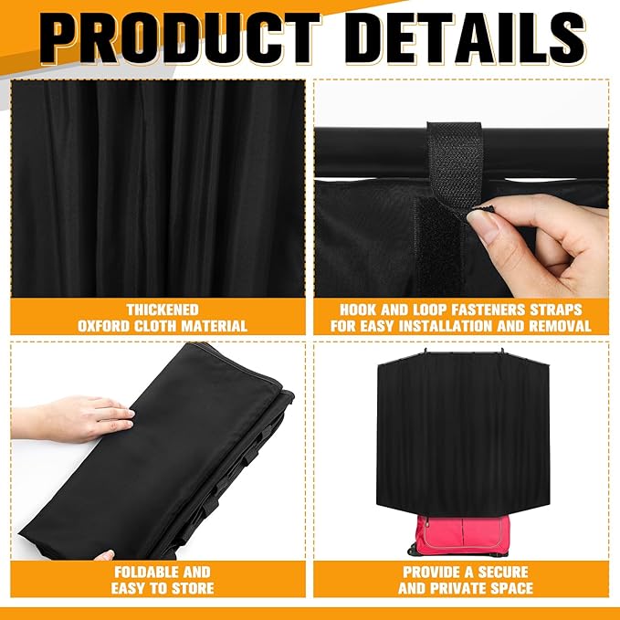 Expandable Privacy Curtain for Dance Bag Suitcase Portable Changing Room Curtain Without Bag and Rack Partition Screens for Dancer Backstage Accessories Camping Window(78.7 x 51 Inch)