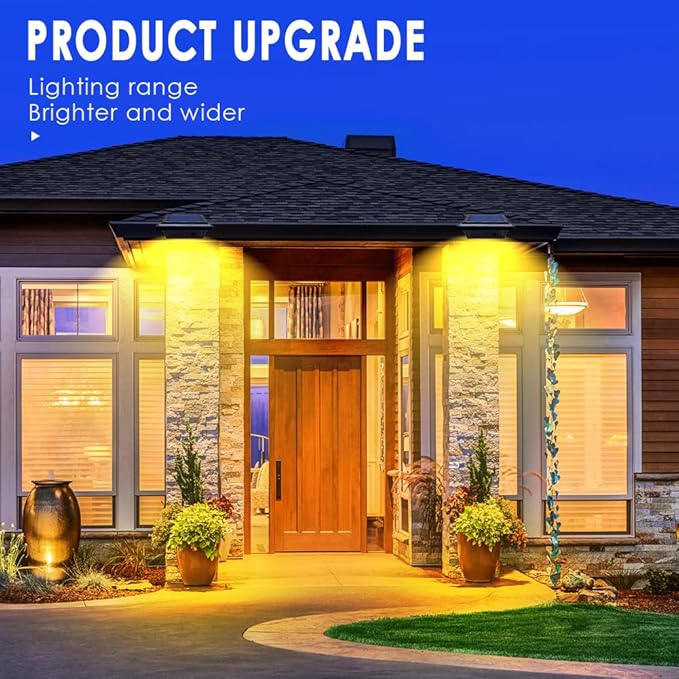 Gutter Solar Patio Decor Lights 40 LED Deck Outdoor Waterproof Fence for Wall Backyard Porch Pool Step Stairs Yard Garden Pathway (6 Pack-Black Warm White)