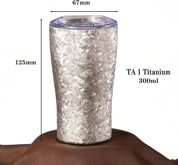 300ml Titanium Cup Double Wall Beer Mug Ultralight Druable Drinkware for Outdoor Camping Multiple Colors Gift for Beer Lovers for Men Women Dishwasher Safe RT155D (Silver)