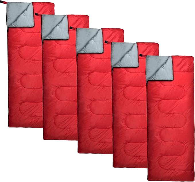 Bulk 10 Pack Envelope Sleeping Bags 4 Seasons Warm or Cold Lightweight Indoor Outdoor Sleeping Bags for Adults Backpacking Camping