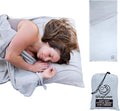 Soft Cotton Sleeping Bag Liner – 100% Organic Jersey Cotton Travel Sheet with Full Zipper Lightweight Camping Sheet for Hotel &amp Travel Single or Double Convertible Stretchy Sleep Sack for Adults