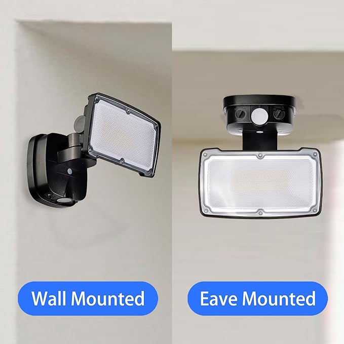 26W Flood Lights Outdoor Integrated LED Security Light Fixture with 1 Adjustable Head Adjustable Brightness and Color Dusk to Dawn Exterior LED Outdoor Light for Garage Yard Porch 2-Pack (Black)