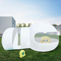 Bubble Tent Dome House Camping Tent 9.8ft 3-5 Person Garden Outdoor Clear Dome Igloo Tent with Air Blower Large Pop Up Screen House for Patios Clear+ White